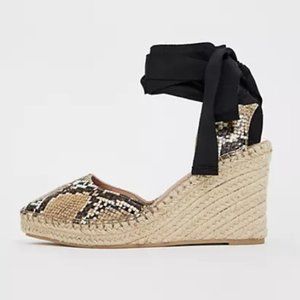 ASOS Design Espadrille Wedges in Snake Print